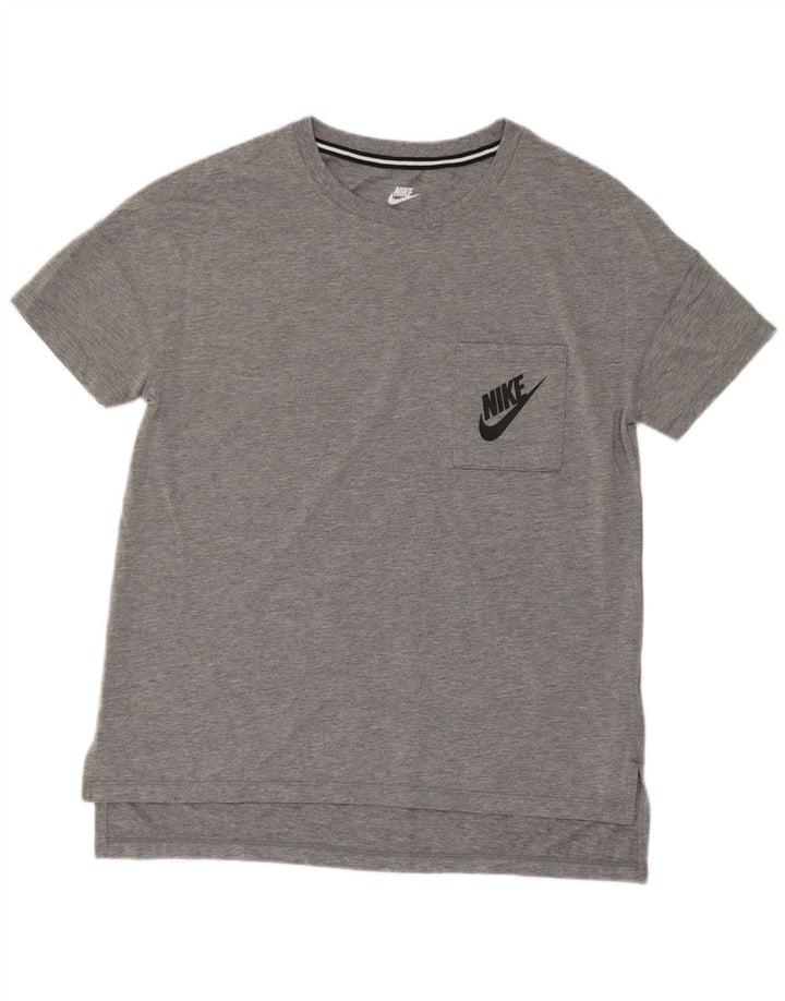 Nike Womens T-Shirt Top UK 14 Medium Grey Flecked Modal