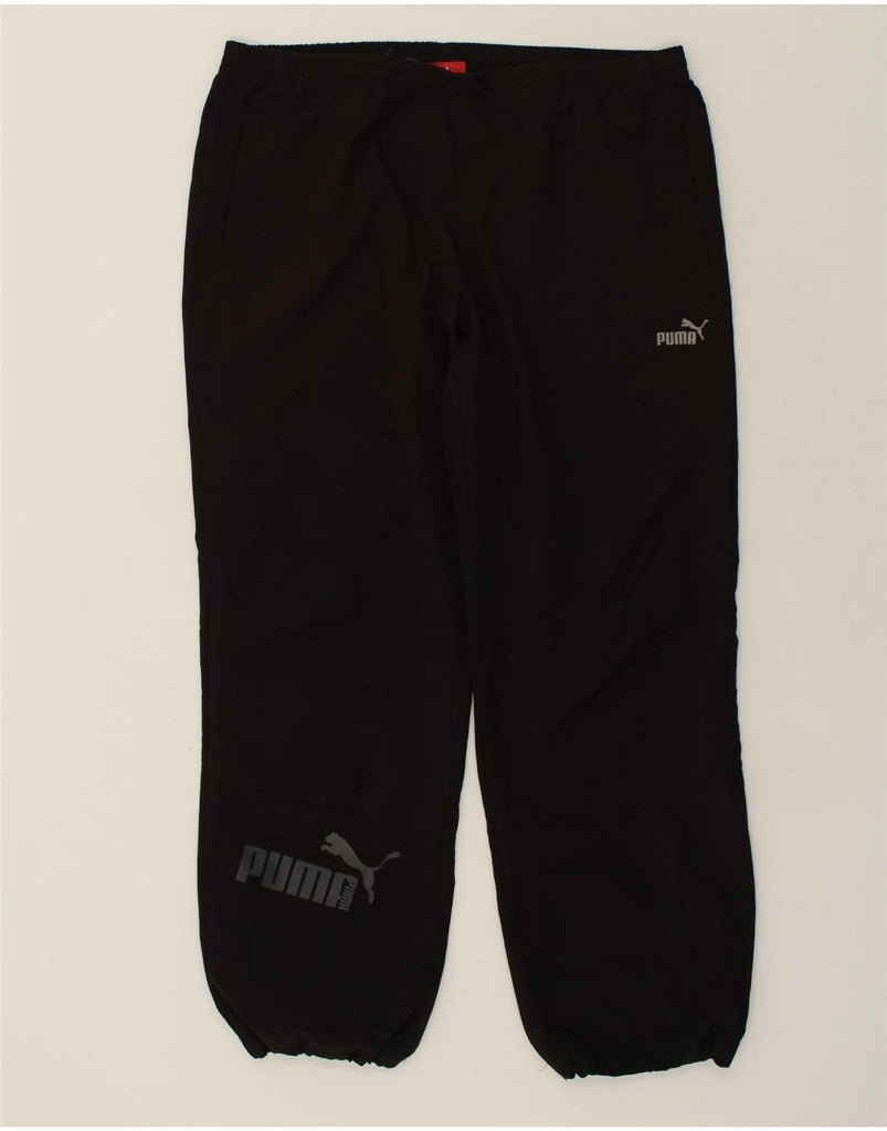 PUMA Mens Graphic Tracksuit Trousers Joggers Large Black | Vintage Puma | Thrift | Second-Hand Puma | Used Clothing | Messina Hembry 