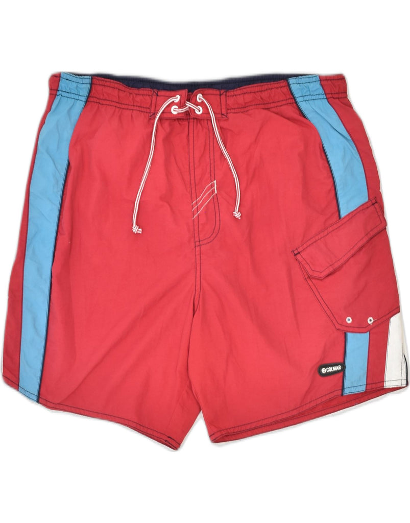 COLMAR Mens Swimming Shorts IT 48 Medium Red Polyester | Vintage | Thrift | Second-Hand | Used Clothing | Messina Hembry 