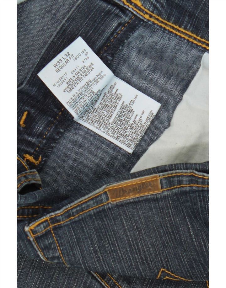 Wrangler Womens Regular Fit Straight Jeans W33 L32 Navy Blue Cotton