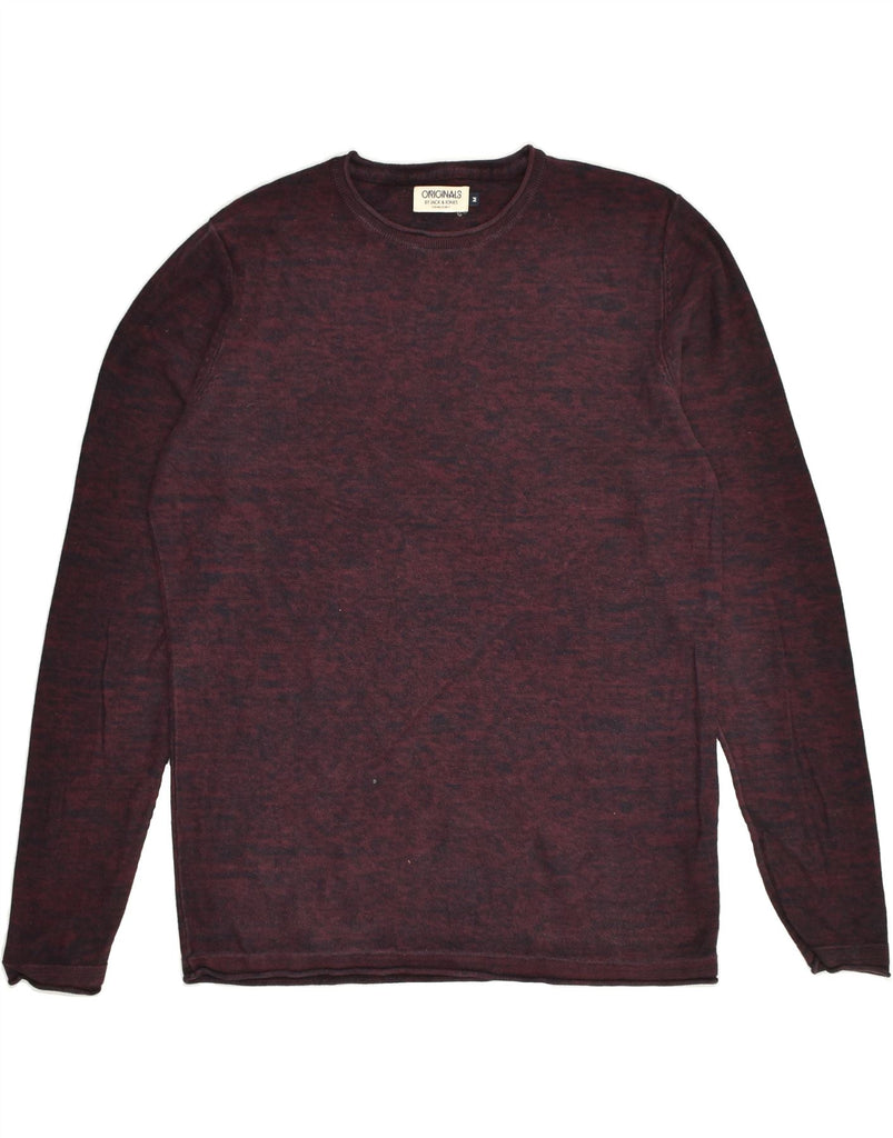 JACK & JONES Mens Crew Neck Jumper Sweater Medium Burgundy Cotton | Vintage Jack & Jones | Thrift | Second-Hand Jack & Jones | Used Clothing | Messina Hembry 