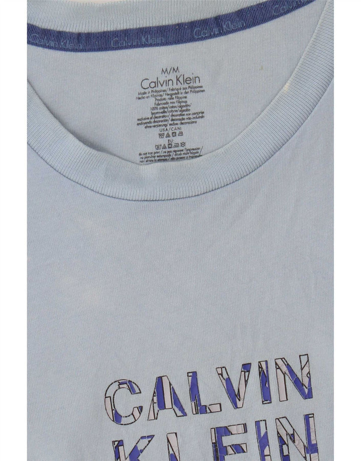 Calvin Klein Mens Graphic T-Shirt Top Medium Blue Cotton