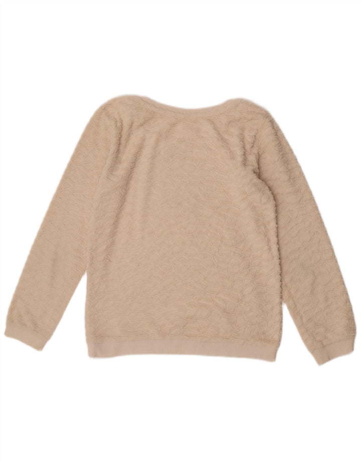 Zara Womens Fleece Jumper UK 12 Medium Off White Polyester