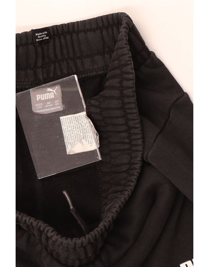 PUMA Boys Tracksuit Trousers Joggers 13-14 Years  Black Cotton
