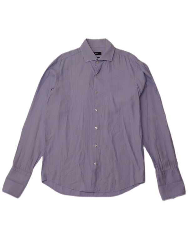 Hugo Boss Mens Regular Fit Formal Shirt Size 39 15 1/2 Medium Blue