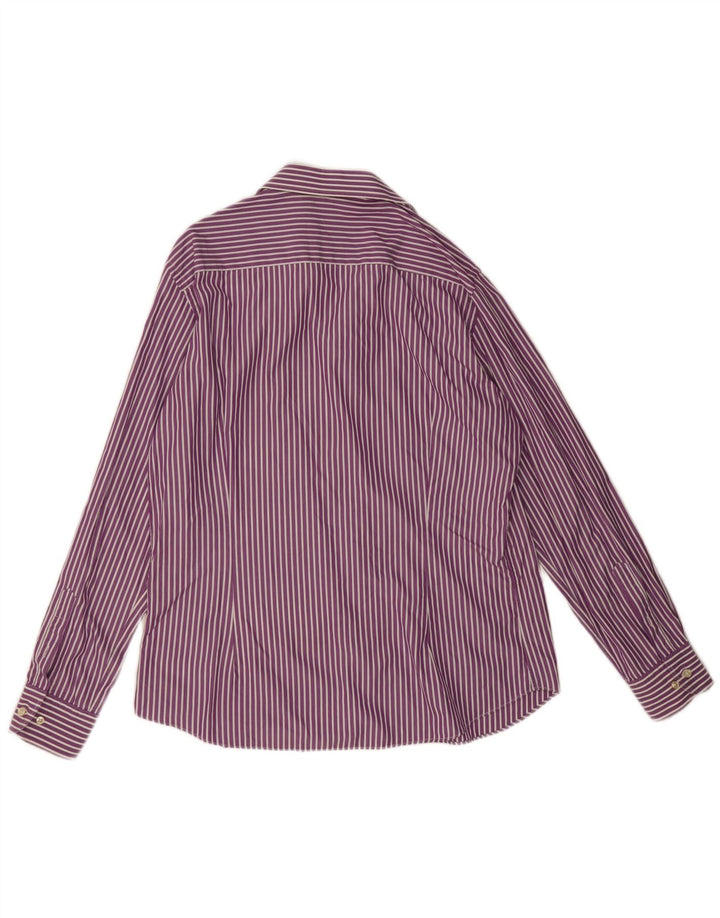 Massimo Dutti Mens Shirt Medium Purple Striped