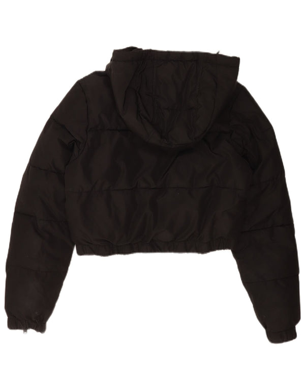 Tommy Hilfiger Womens Oversized Crop Hooded Padded Jacket UK 6 XS Black