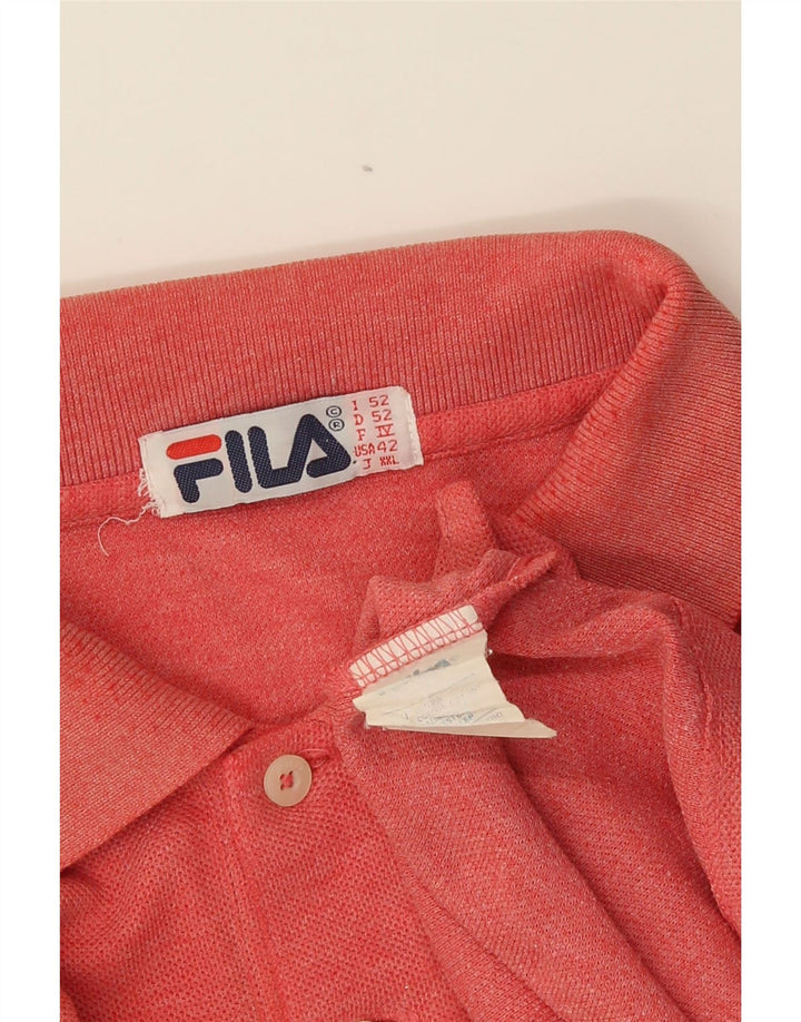 Fila Mens Polo Shirt IT 52 Large Red Cotton