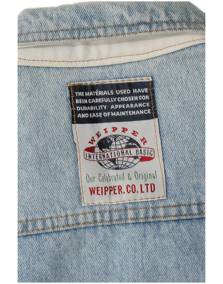 Weipper Womens Crop Denim Jacket UK 16 Large Blue