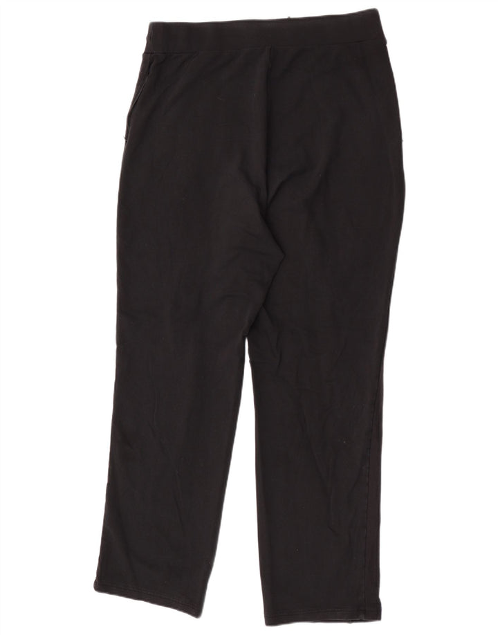 Marks & Spencer Womens Tracksuit Trousers UK 14 Large Black Cotton