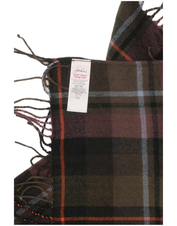 JOULES Womens Rectangle Scarf One Size Multicoloured Plaid Acrylic Classic