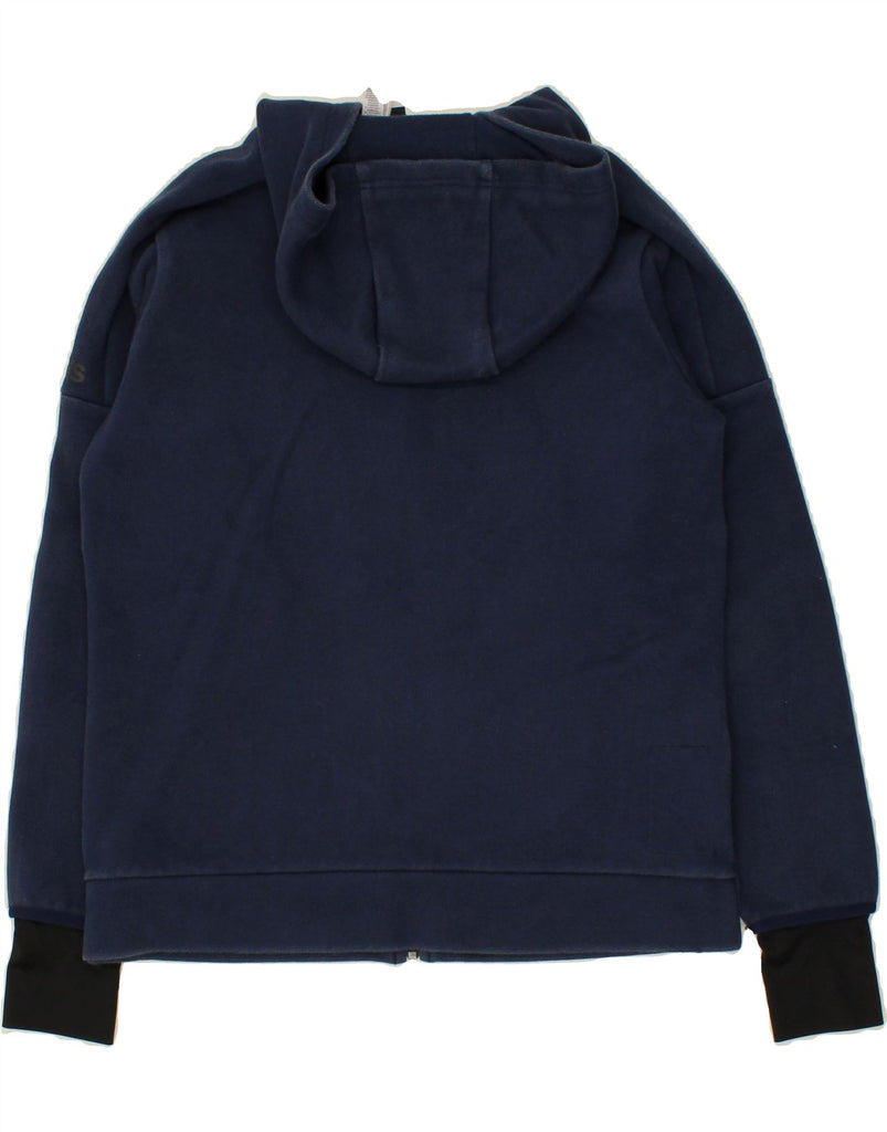 ADIDAS Boys Graphic Zip Hoodie Sweater 13-14 Years Navy Blue Cotton Vintage Adidas and Second-Hand Adidas from Messina Hembry 