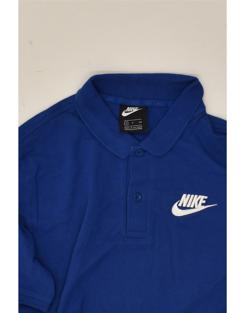 NIKE Mens Polo Shirt Small Blue Cotton | Vintage Nike | Thrift | Second-Hand Nike | Used Clothing | Messina Hembry 