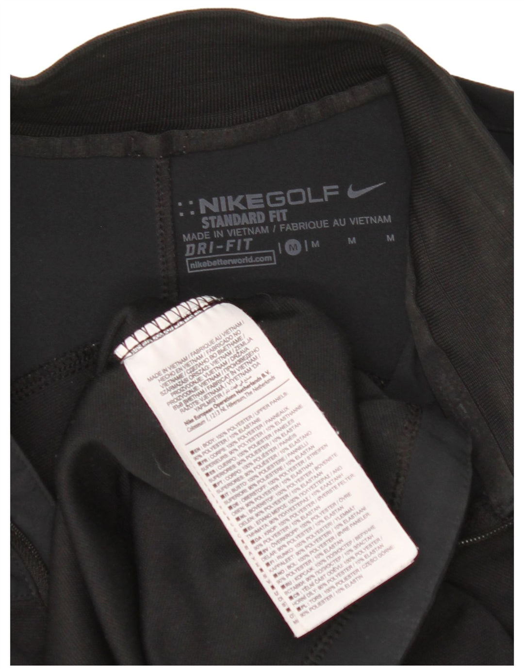 Nike Mens Dri Fit Standard Pullover Tracksuit Top Medium Black Colourblock