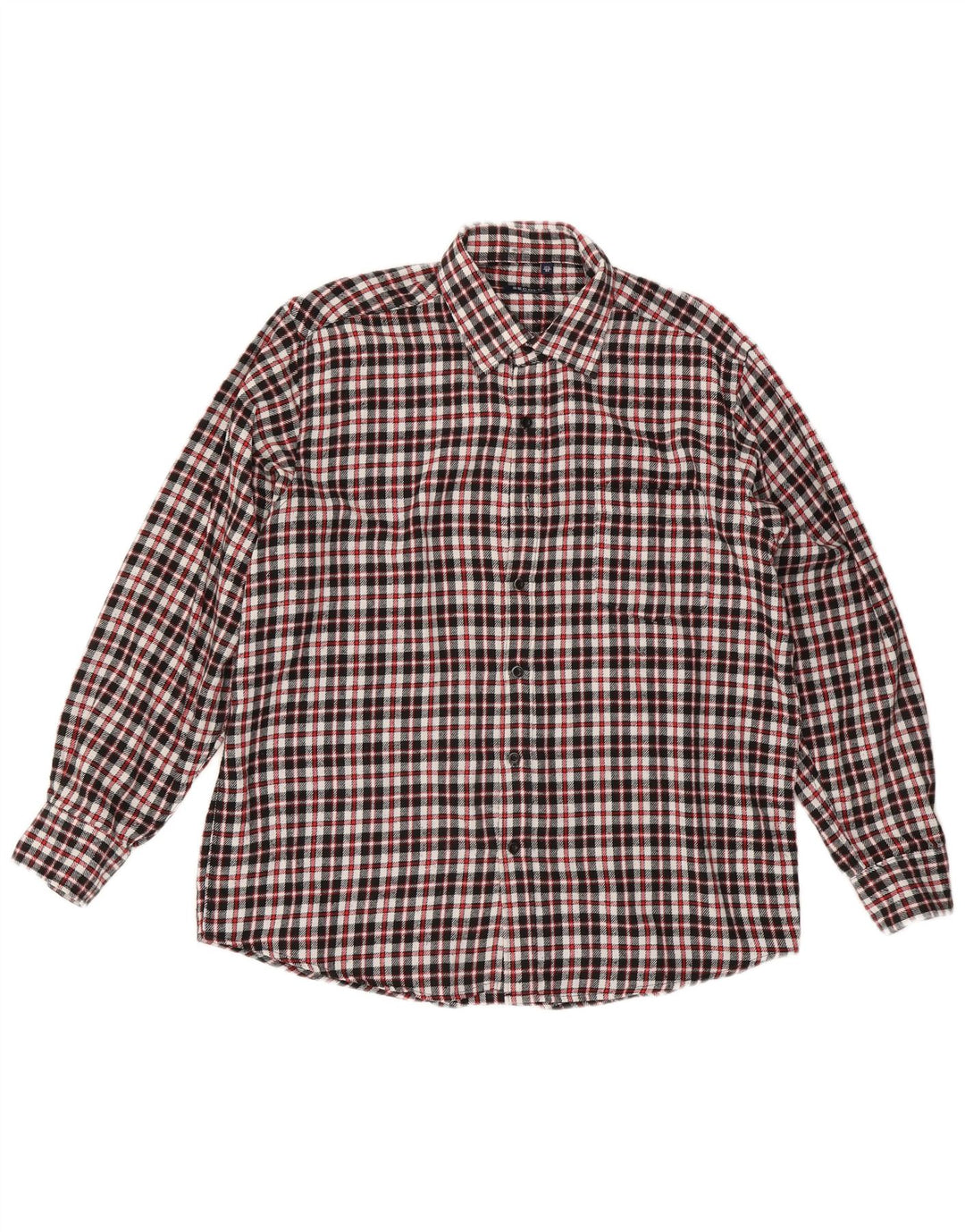 Vintage Mens Flannel Shirt Size 17 1/2 44 XL Red Check
