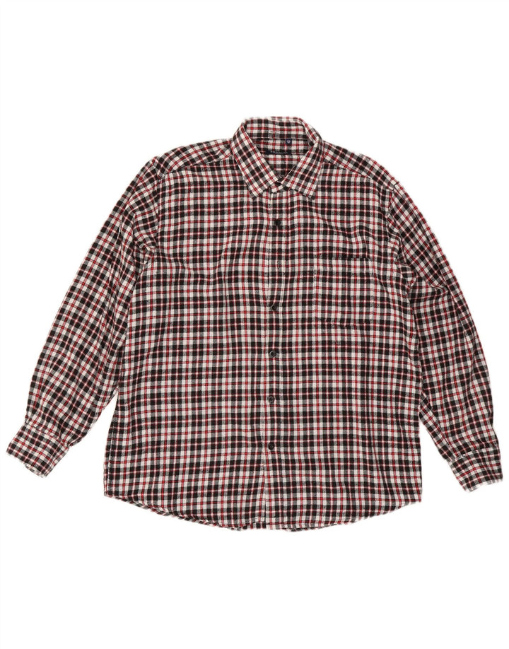 Vintage Mens Flannel Shirt Size 17 1/2 44 XL Red Check