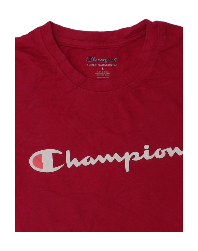 CHAMPION Girls Graphic T-Shirt Top 12-13 Years Large Red Cotton | Vintage Champion | Thrift | Second-Hand Champion | Used Clothing | Messina Hembry 