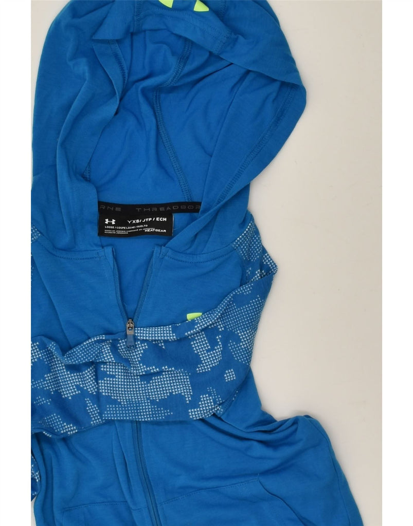 UNDER ARMOUR Boys Zip Hoodie Sweater 6-7 Years XS Blue Polyester | Vintage Under Armour | Thrift | Second-Hand Under Armour | Used Clothing | Messina Hembry 