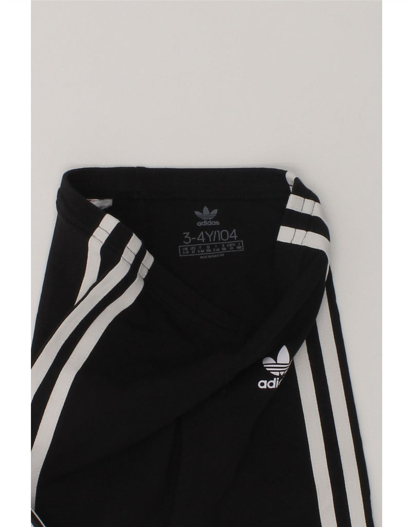 ADIDAS Girls Leggings 3-4 Years Black | Vintage Adidas | Thrift | Second-Hand Adidas | Used Clothing | Messina Hembry 