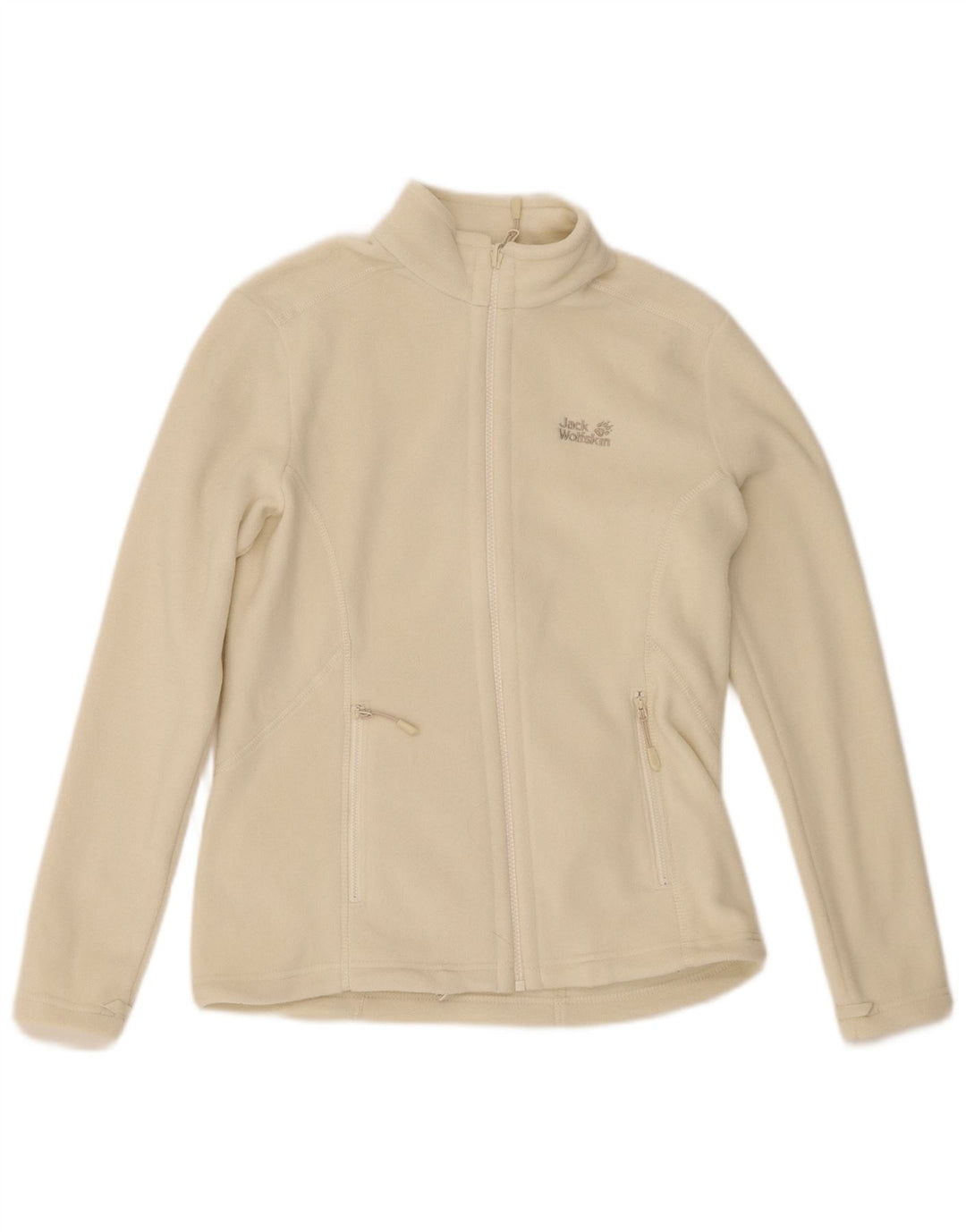 Jack Wolfskin Womens Liner Fleece Jacket UK 8/10 Small Off White Polyester