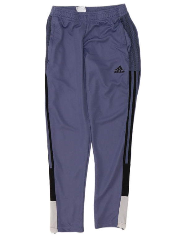 Adidas Girls Aeroready Tracksuit Trousers 11-12 Years Purple Colourblock