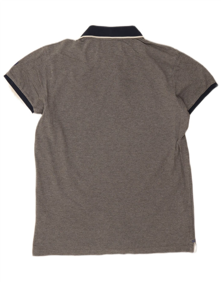 North Sails Mens Graphic Polo Shirt Large Grey Cotton