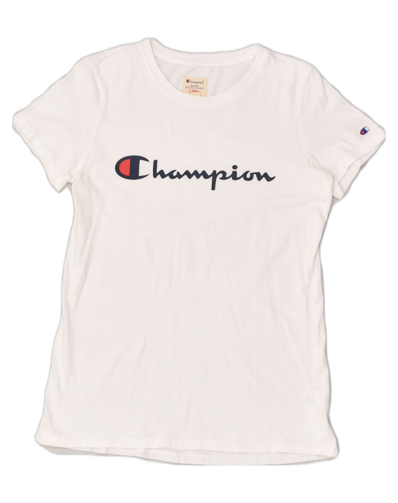 CHAMPION Mens Graphic T-Shirt Top XS White Cotton | Vintage Champion | Thrift | Second-Hand Champion | Used Clothing | Messina Hembry 