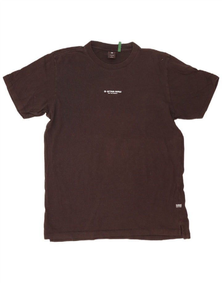 G-Star Mens T-Shirt Top Large Black Cotton