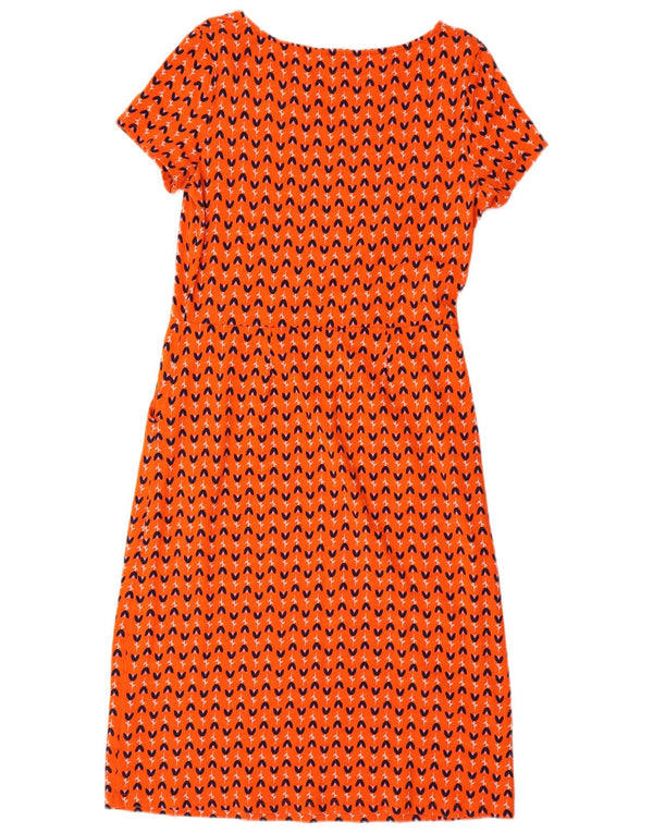 Boden Womens Sheath Dress UK 12 Medium Orange Floral Cotton