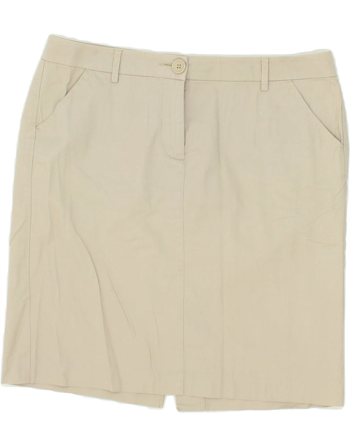 BENETTON Womens Straight Skirt W34 Large Beige Polyester Vintage Benetton and Second-Hand Benetton from Messina Hembry 
