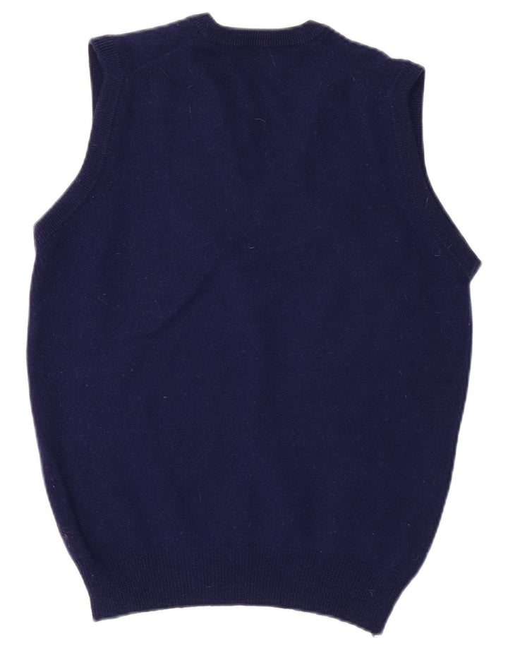 Lyle & Scott Mens Vest Tank Top Small Navy Blue Lambswool