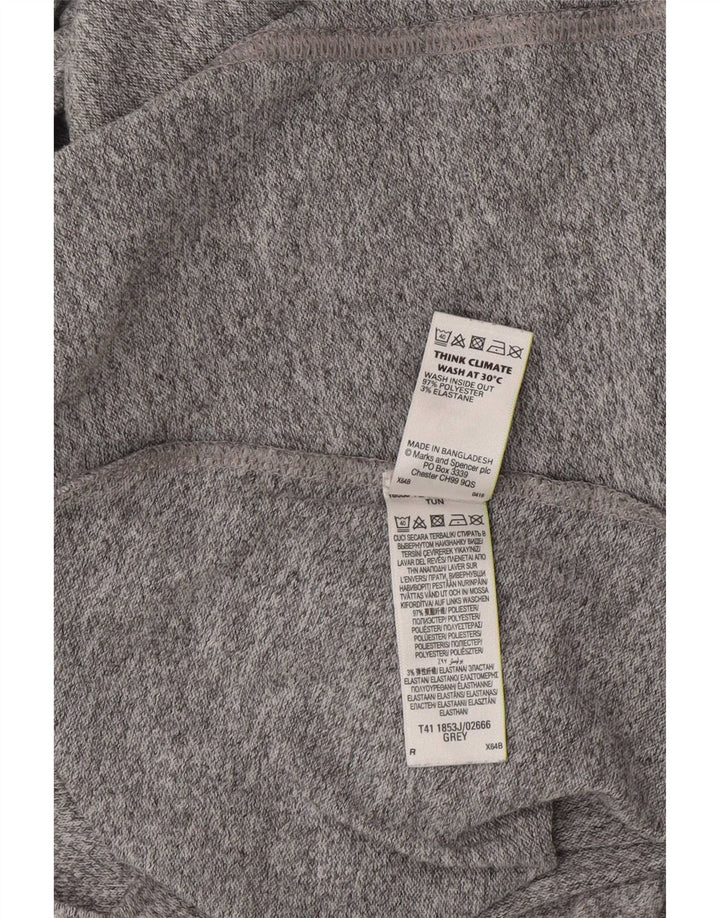 Marks & Spencer Womens 3/4 Sleeve A-Line Dress UK 12 Medium Grey Polyester