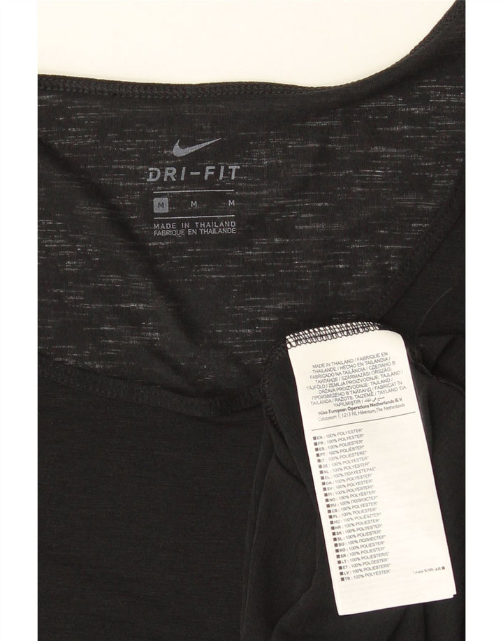 Nike Womens Dri Fit Vest Top UK 14 Medium Black Polyester