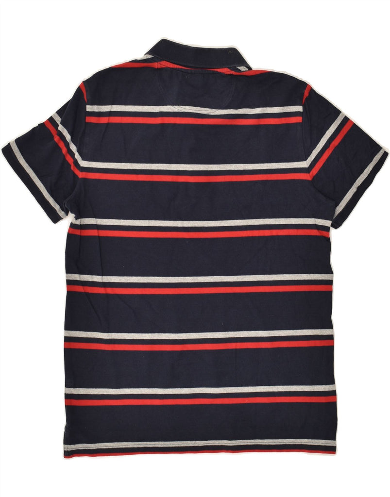 CHAMPION Mens Polo Shirt Large Navy Blue Striped | Vintage Champion | Thrift | Second-Hand Champion | Used Clothing | Messina Hembry 