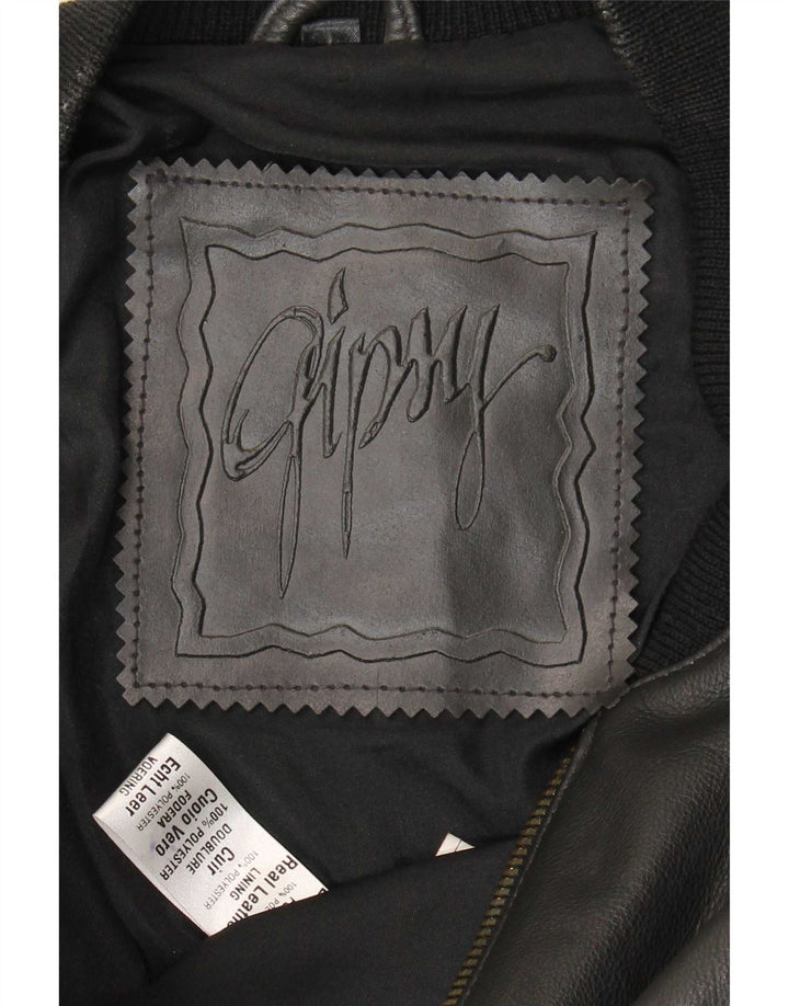 Gipsy Mens Leather Jacket UK 40 Large Black Leather