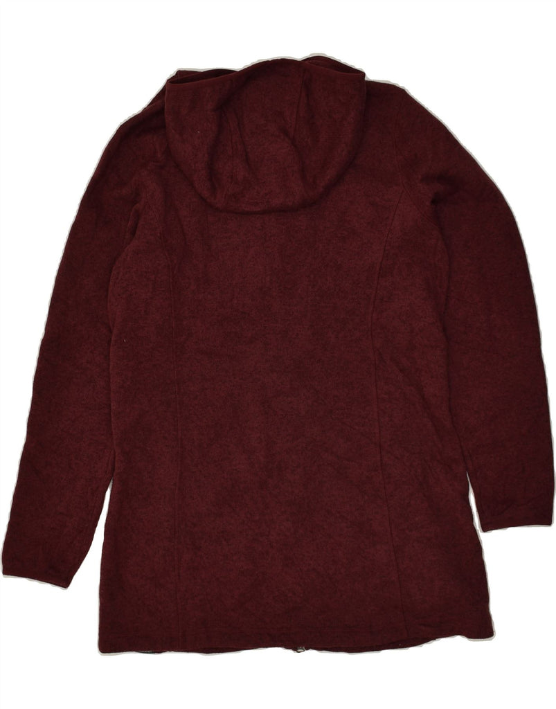 L.L.BEAN Womens Hoodie Dress UK 14 Medium Maroon Polyester | Vintage L.L.Bean | Thrift | Second-Hand L.L.Bean | Used Clothing | Messina Hembry 