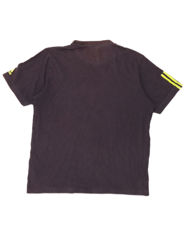 Adidas Mens Graphic T-Shirt Top Large Navy Blue Cotton