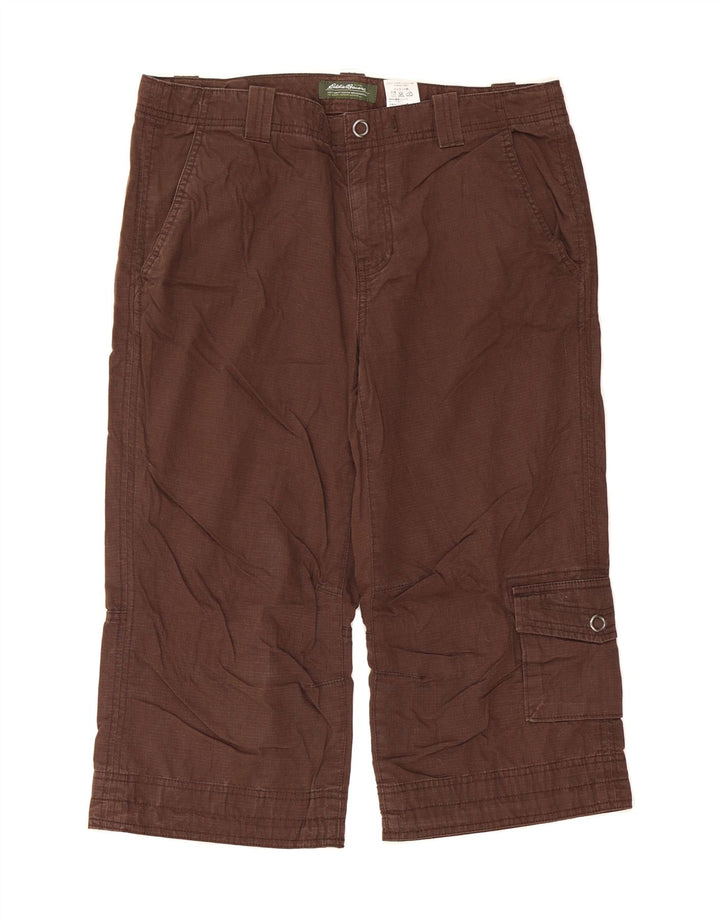 EDDIE BAUER Womens Cargo Trousers US 10 Large W32 L19 Brown Check Cotton Vintage Eddie Bauer and Second-Hand Eddie Bauer from Messina Hembry 
