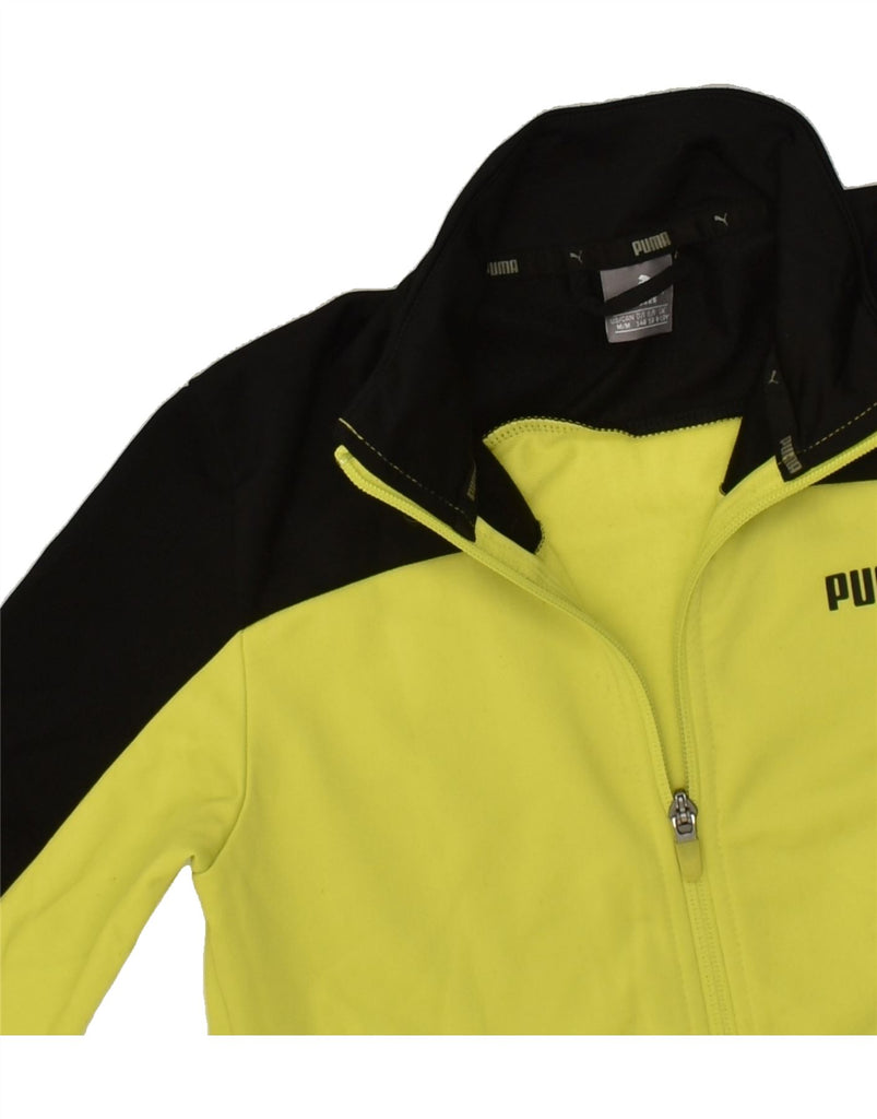 PUMA Boys Tracksuit Top Jacket 9-10 Years Medium  Green Colourblock | Vintage Puma | Thrift | Second-Hand Puma | Used Clothing | Messina Hembry 