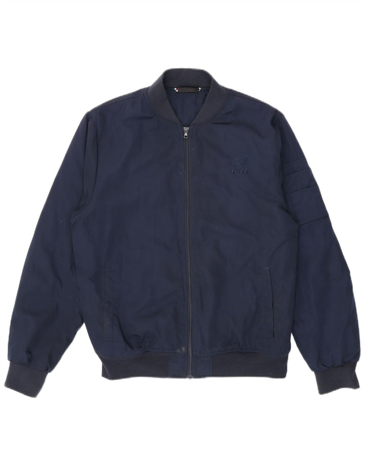 Lotto Mens Bomber Jacket UK 38 Medium Navy Blue Polyester