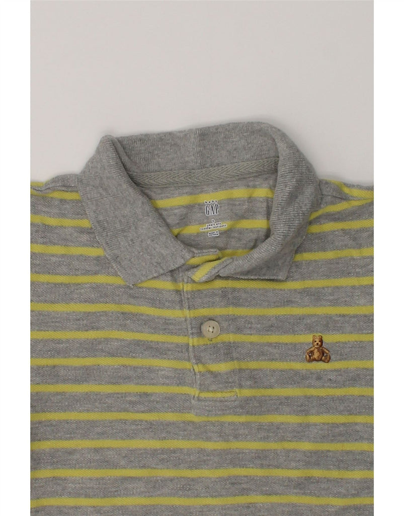 GAP Boys Polo Shirt 4-5 Years Grey Striped Cotton | Vintage Gap | Thrift | Second-Hand Gap | Used Clothing | Messina Hembry 