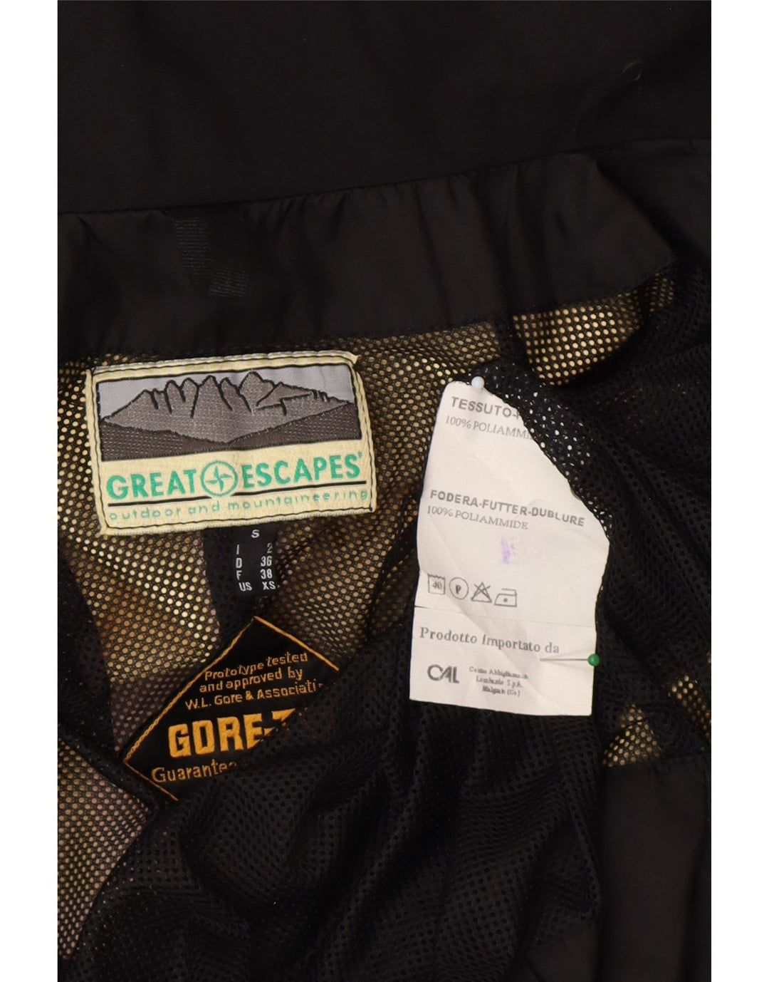 Great Escapes Mens Gore-Tex Windbreaker Jacket UK 38 Medium Yellow