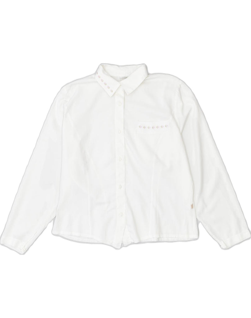 VINTAGE Womens Shirt Blouse UK 12 Medium White | Vintage | Thrift | Second-Hand | Used Clothing | Messina Hembry 
