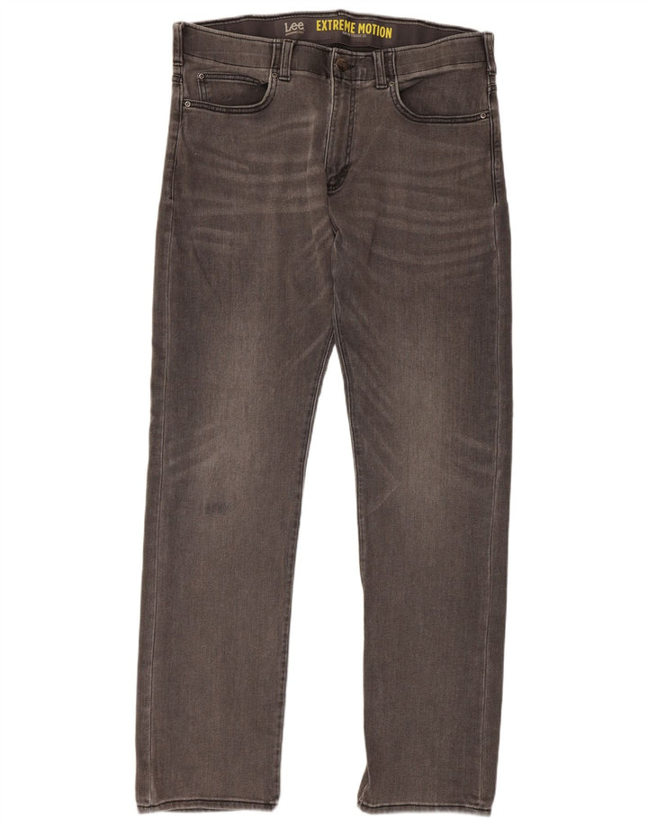 Lee Mens Slim Fit Straight Jeans W36 L34 Grey Cotton