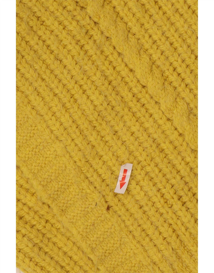 Marks & Spencer Womens Open Cardigan Sweater UK 16 Large Yellow Acrylic