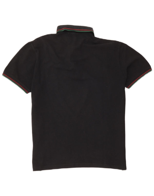 Fred Perry Mens Polo Shirt Medium Black Striped Cotton