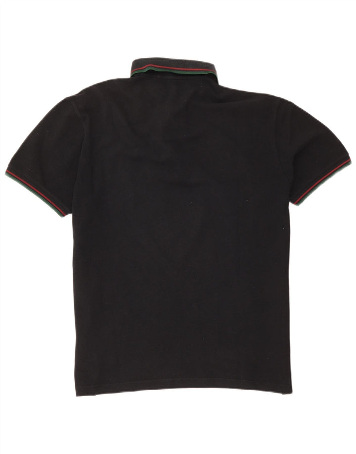 Fred Perry Mens Polo Shirt Medium Black Striped Cotton