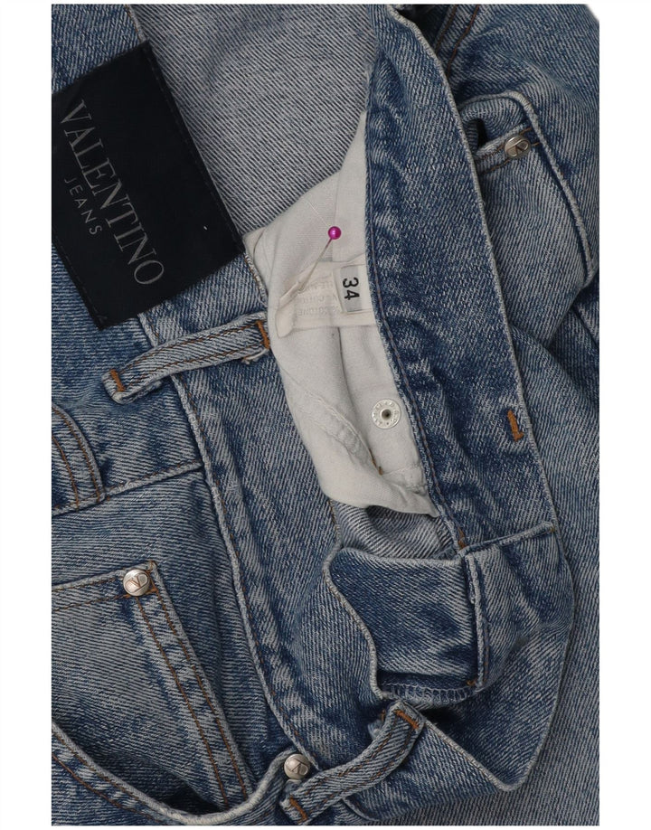 VALENTINO Mens Straight Jeans W34 L31 Blue Cotton