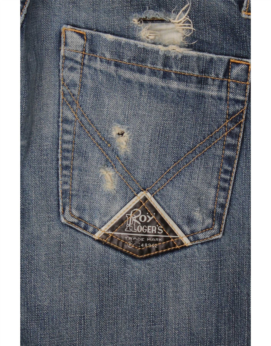 Roy Rogers Mens Distressed Denim Shorts Medium W32 Blue