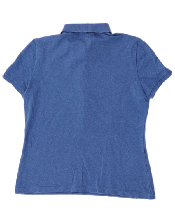 Lacoste Womens Slim Fit Polo Shirt Size 40 Medium Blue Cotton